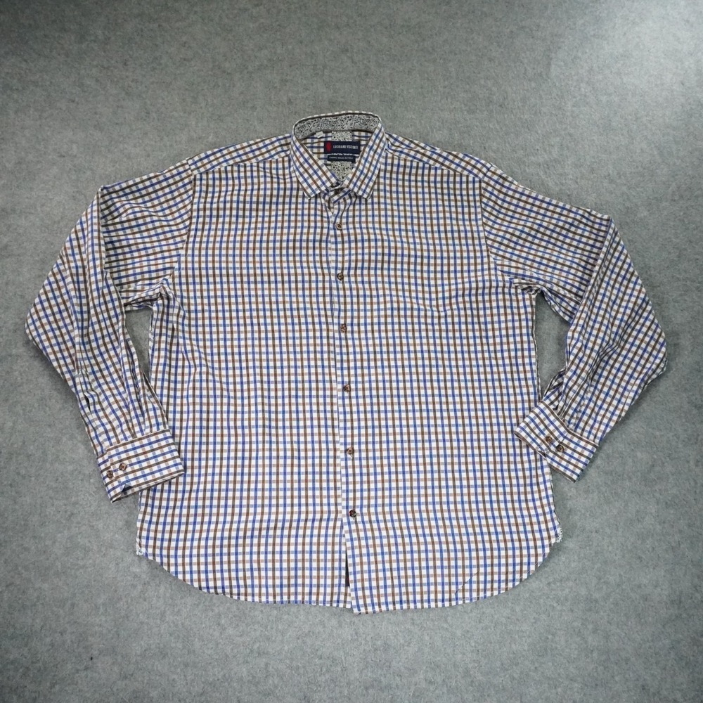 Luchiano‎ Visconti Shirt Mens XXL Stripe Long Sleeve Italy Button Up